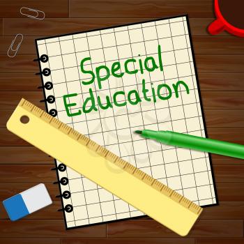 Special Education Notebook Represents Gifted Children 3d Illustration