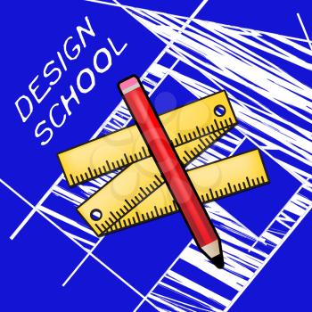 Design School Equipment Meaning Artwork Studying 3d Illustration