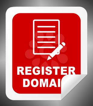 Register Domain Icon Indicates Sign Up 3d Illustration
