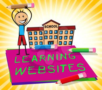 Learning Websites Paper Shows Education Sites 3d Illustration