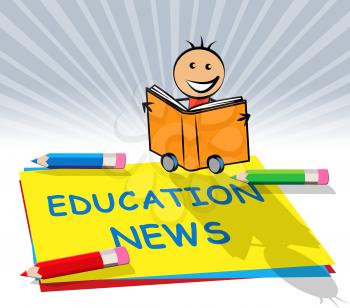 Education News Paper Displays Social Media 3d Illustration