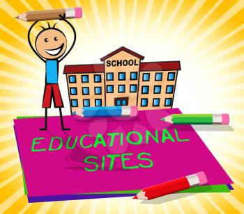 Educational Sites Paper Shows Learning Websites 3d Illustration