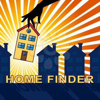 Home Finder House Indicates Housing Residence 3d Illustration