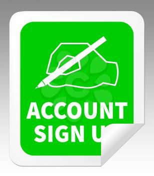 Account Sign Up Hand Indicating Registration Membership 3d Illustration