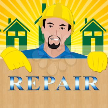 House Repair Meaning Fix House 3d Illustration