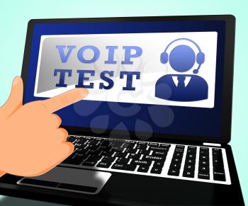Voip Test Laptop Shows Internet Voice 3d Illustration