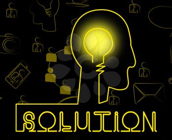 Solution Brain Representing Solving Successful And Resolution