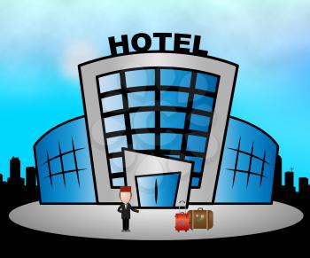 Hotel Resort Building Meaning City Accomodation 3d Illustration