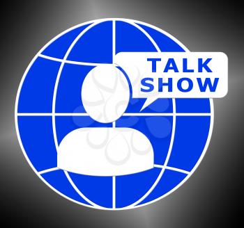 Talk Show Icon Showing Broadcast 3d Illustration