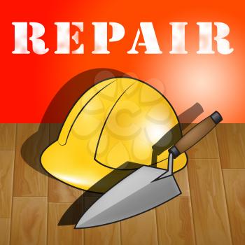 House Repair Builders Hat Representing Fixing House 3d Illustration
