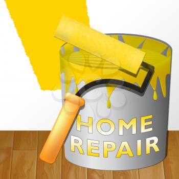Home Repair Paint Representing Fixing House 3d Illustration
