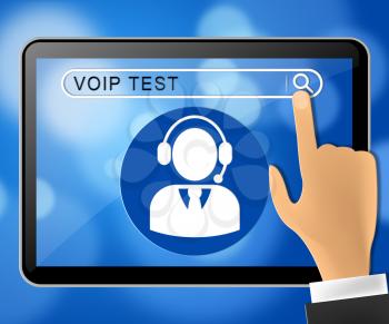Voip Test Tablet Represents Internet Voice 3d Illustration