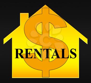 Property Rentals Dollar Icon Meaning Real Estate 3d Illustration