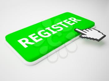 Register Key Representing Membership Admission 3d Rendering