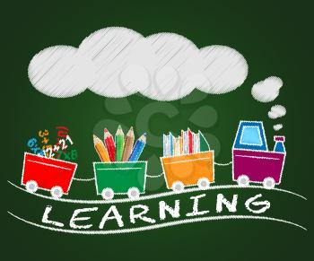 Learning Train Representing Training And Academic 3d Illustration