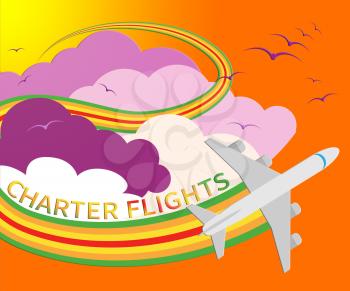 Charter Flights Plane Shows Group Flight 3d Illustration