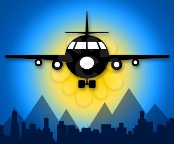 Airline Flights Plane Meaning Online Vacations 3d Illustration