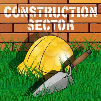 Construction Sector Builders Hat Represents Building Industry 3d Illustration