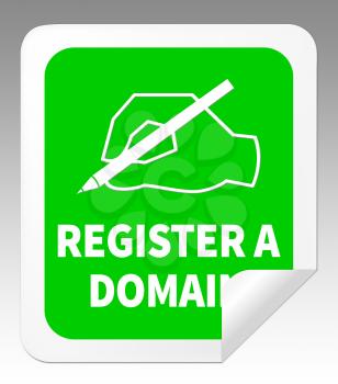 Register A Domain Icon Indicates Sign Up 3d Illustration