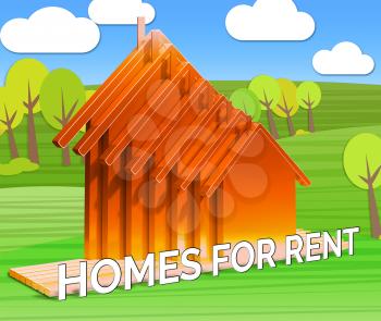 Homes For Rent Houses Shows Real Estate 3d Illustration