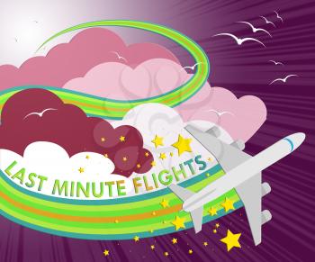 Last Minute Flights Plane Means Late Bargains 3d Illustration