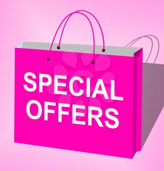 Special Offers Bag Represents Big Reductions 3d Illustration