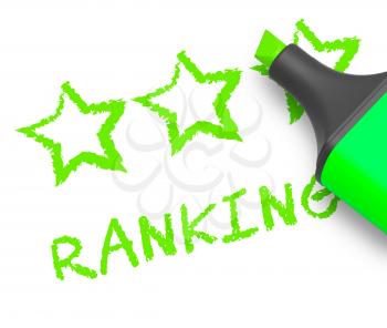 Ranking Stars Displays Performance Report 3d Illustration