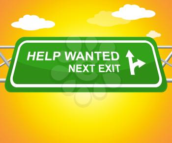 Help Wanted Sign Displays Employment 3d Illustration
