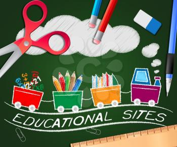 Educational Sites Picture Showing Learning Sites 3d Illustration