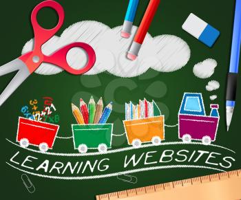 Learning Websites Picture Showing Education Sites 3d Illustration