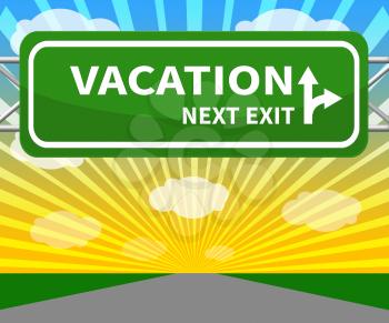 Vacation Travel Sign Indicatings Holiday Trips 3d Illustration