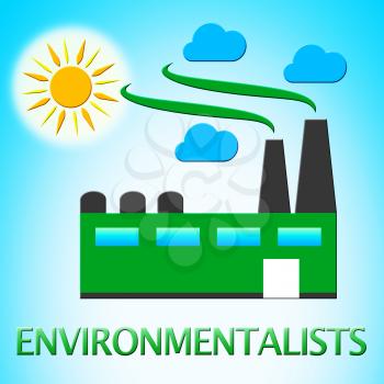 Environmentalists Factory Represents Eco Friendly 3d Illustration