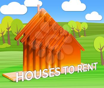 Houses To Rent Meaning Real Estate 3d Illustration