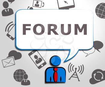 Forum Icons Speech Bubble Represents Social Media 3d Illustration