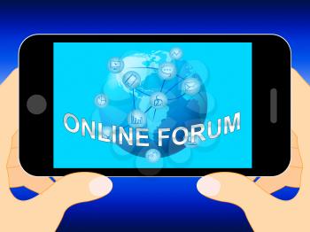 Online Forum Mobile Phone Represents Social Media 3d Illustration