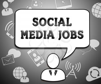 Social Media Jobs Icons Means Online Vacancies 3d Illustration