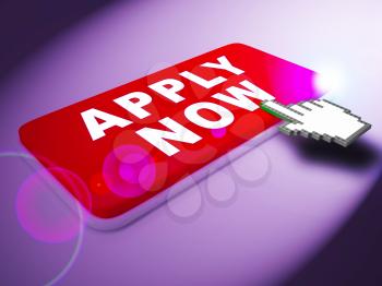 Apply Now Key Means Occupation Admission 3d Rendering