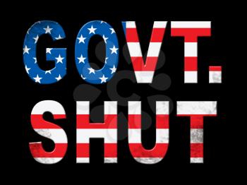 Government Shutdown Words Means America Closed By Senate Or President. Washington DC Closed United States