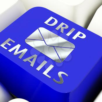 Email Drip Marketing Newsletter Outreach 3d Rendering Shows Emarketing Using Direct Correspondence Delivery Of Electronic Mail