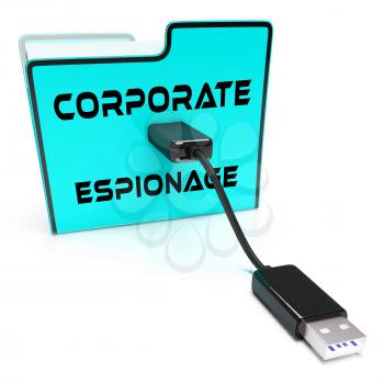 Corporate Espionage Covert Cyber Hacking 3d Rendering Shows Commercial Business Fraud Or Professional Thief Threat