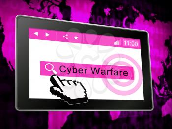 Cyber Warfare Hacking Attack Threat 3d Illustration Shows Government Internet Surveillance Or Secret Online Targeting