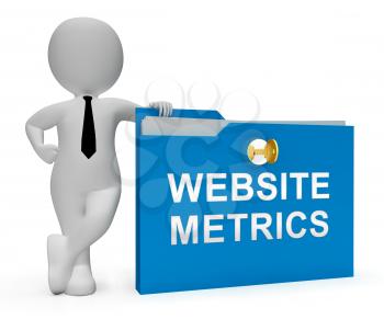 Website Metrics Business Site Analytics 3d Rendering Shows Analytic Forecasts Or Trends For Data Evaluation