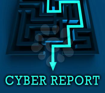 Cyber Report Digital Analytics Results 3d Rendering Shows Cloud Computing Or Virtual Network Analysis And Review