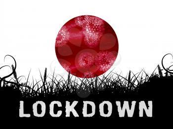 Japan lockdown slowing ncov epidemic or outbreak. Covid 19 Japanese ban to isolate disease infection - 3d Illustration