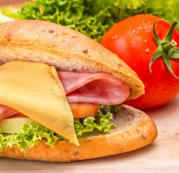 Ham Cheese Sandwich Meaning Bread Roll And Loaf