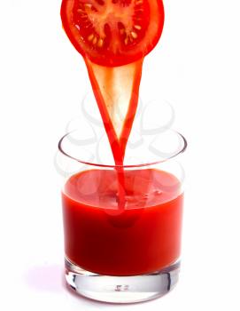 Glass Tomato Juice Indicating Beverage Thirsty And Refreshments