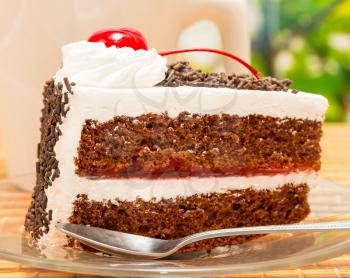 Black Forest Gateau Indicating Chocolate Cake And Dessert