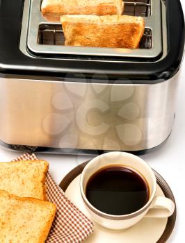 Coffee And Toast Representing Meal Time And Snacks
