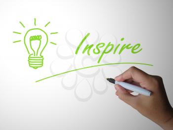 Inspire concept icon means to motivate someone by stimulating excitement. To stir up and impassion them - 3d illustration