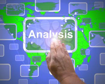 Analysis or analyse concept icon shows scrutiny of data or finances. Analyzing statistics to interpret results - 3d illustration